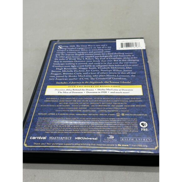 Downton Abbey Season 3 PBS Masterpiece DVD UK Edition English 3 disk READ - Picture 2 of 4